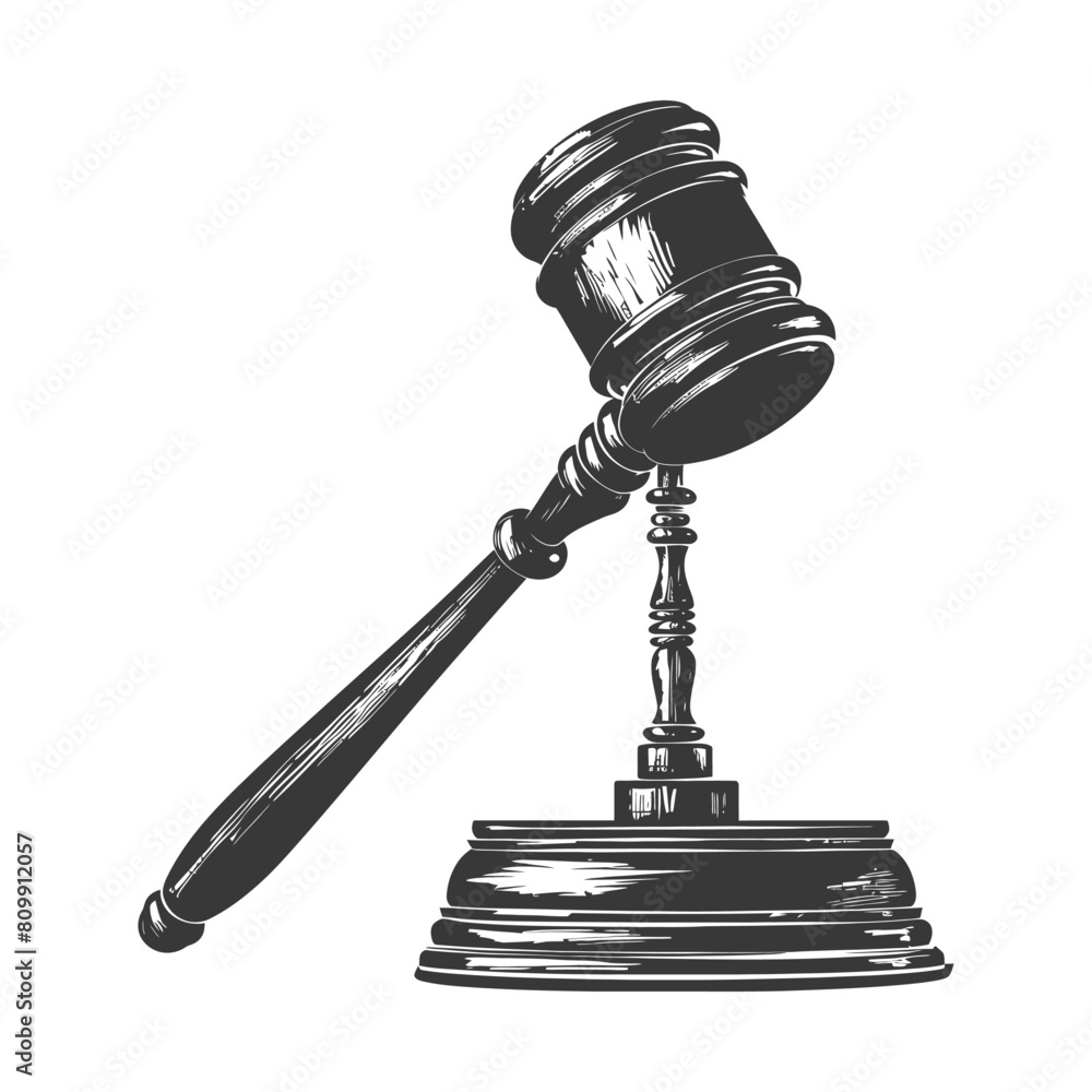 Silhouette gavel the hammer of justice black color only Silhouette gavel the hammer of justice black color only
