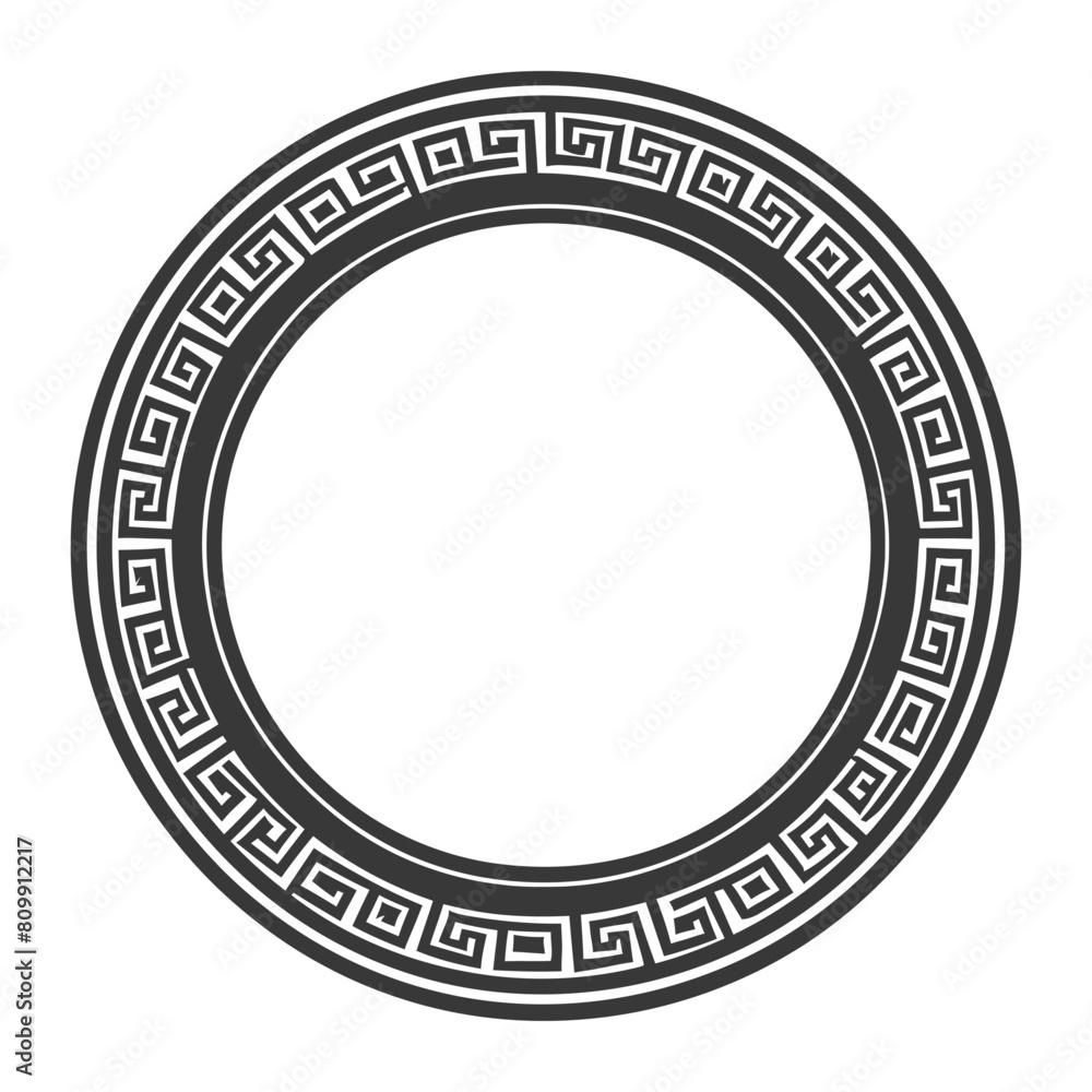 Silhouette Greek Circle Frame black color only Silhouette Greek Circle Frame black color only