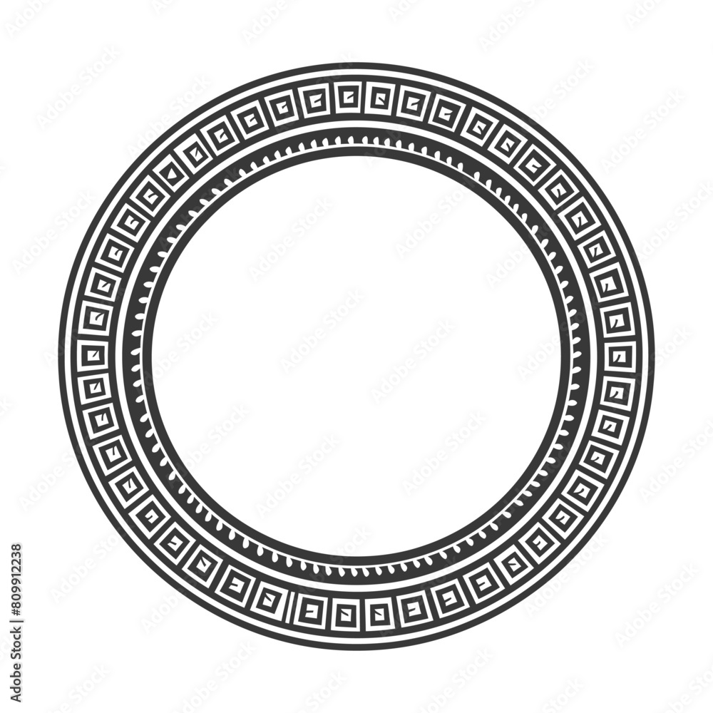 Silhouette Greek Circle Frame black color only Silhouette Greek Circle Frame black color only