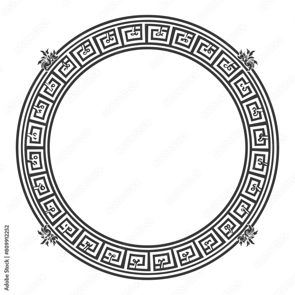 Silhouette Greek Circle Frame black color only