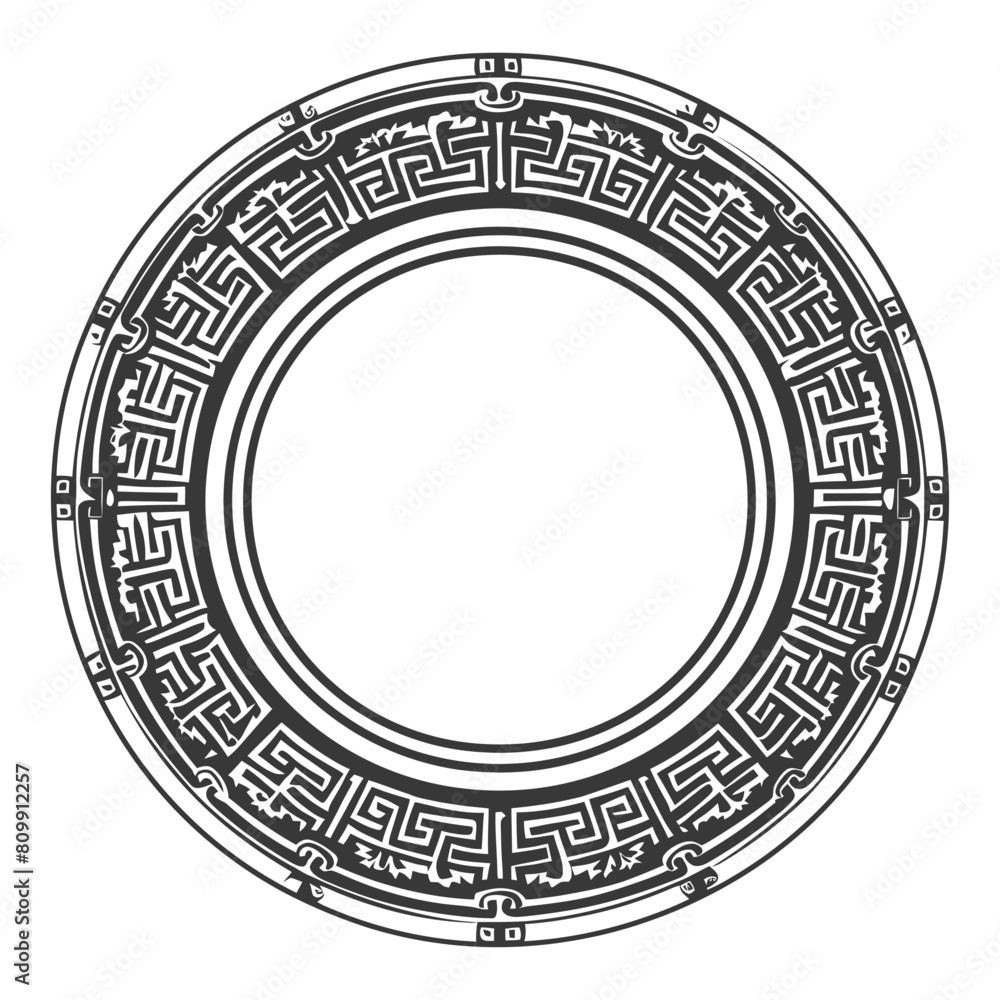 Silhouette Greek Circle Frame black color only Silhouette Greek Circle Frame black color only