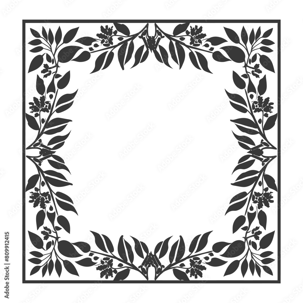 Silhouette Greek square frame black color only Silhouette Greek square frame black color only