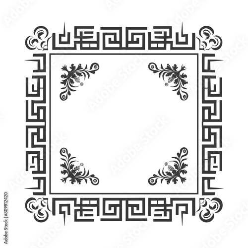 Silhouette Greek square frame black color only