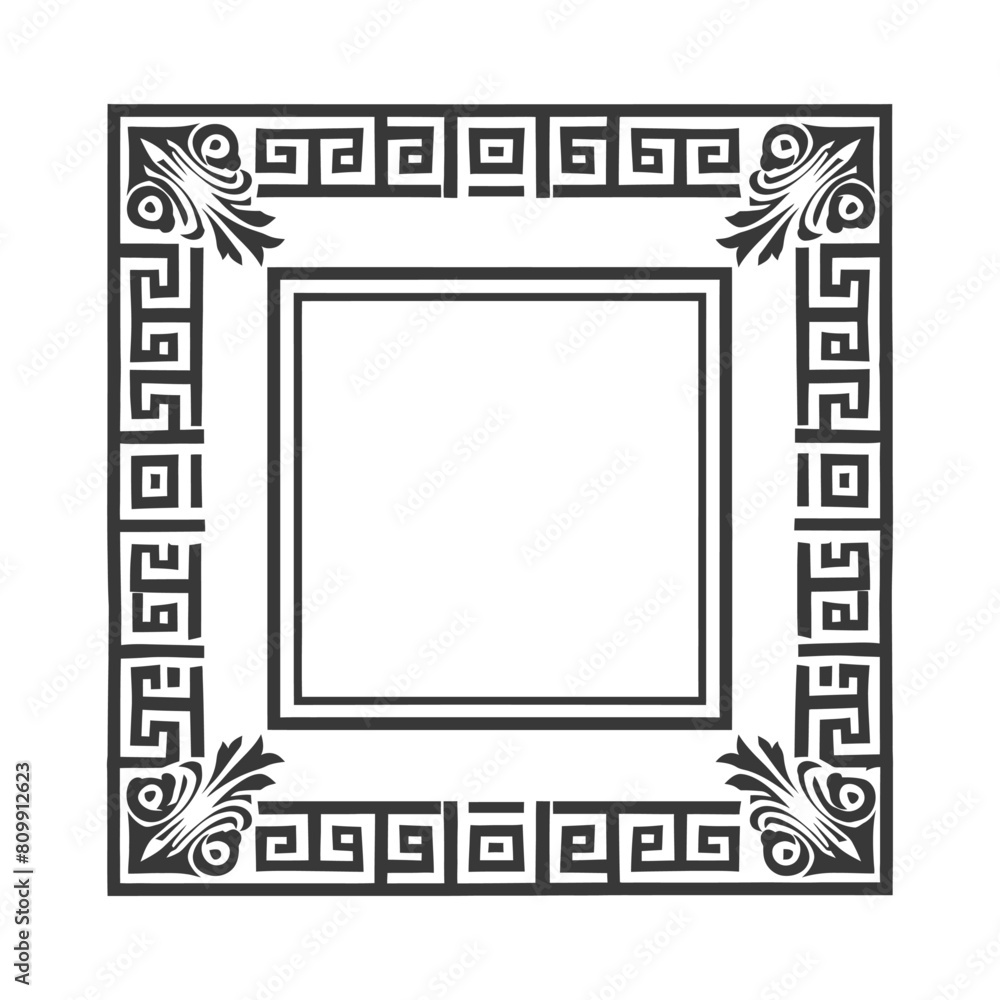 Silhouette Greek square frame black color only
