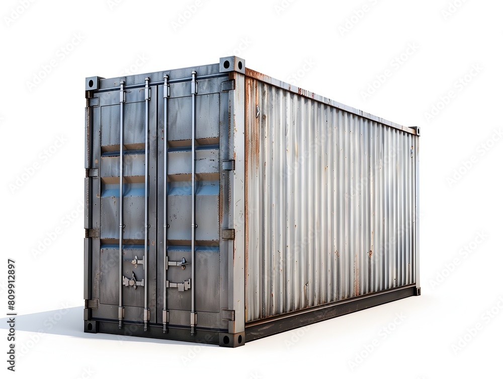 Shipping Container on White Background for Industrial and Logistics Concepts Shipping Container on White Background for Industrial and Logistics Concepts
