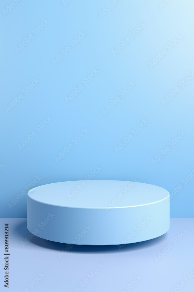 Blue podium on a blue background. Blue podium on a blue background.