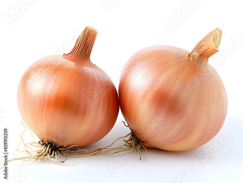 Wallpaper Mural Closeup of Fresh Organic Onions on Plain White Background Torontodigital.ca