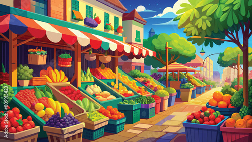 fruit and vegetables at market