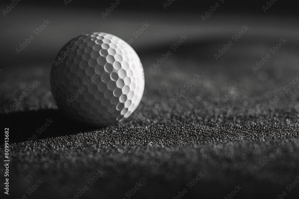 High contrast shot of golf ball textures against the smoothness of the green, a study in details and focus High contrast shot of golf ball textures against the smoothness of the green, a study in details and focus