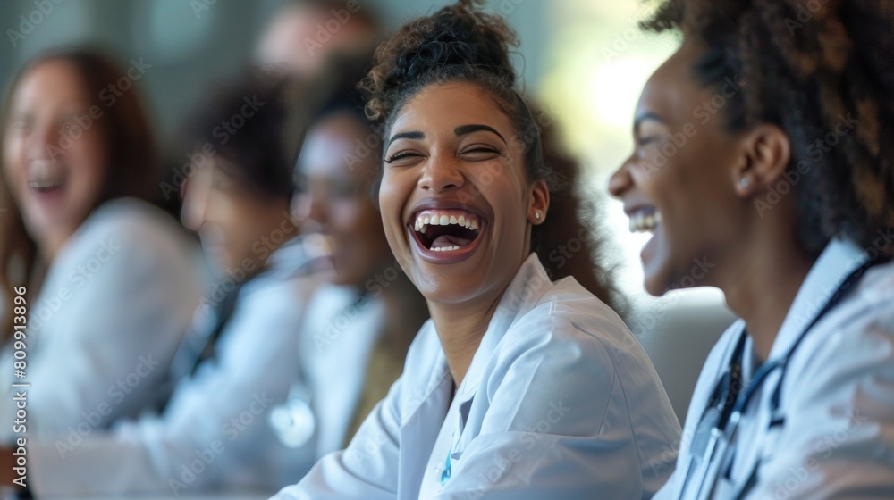 Medical Students Laughing During Seminar