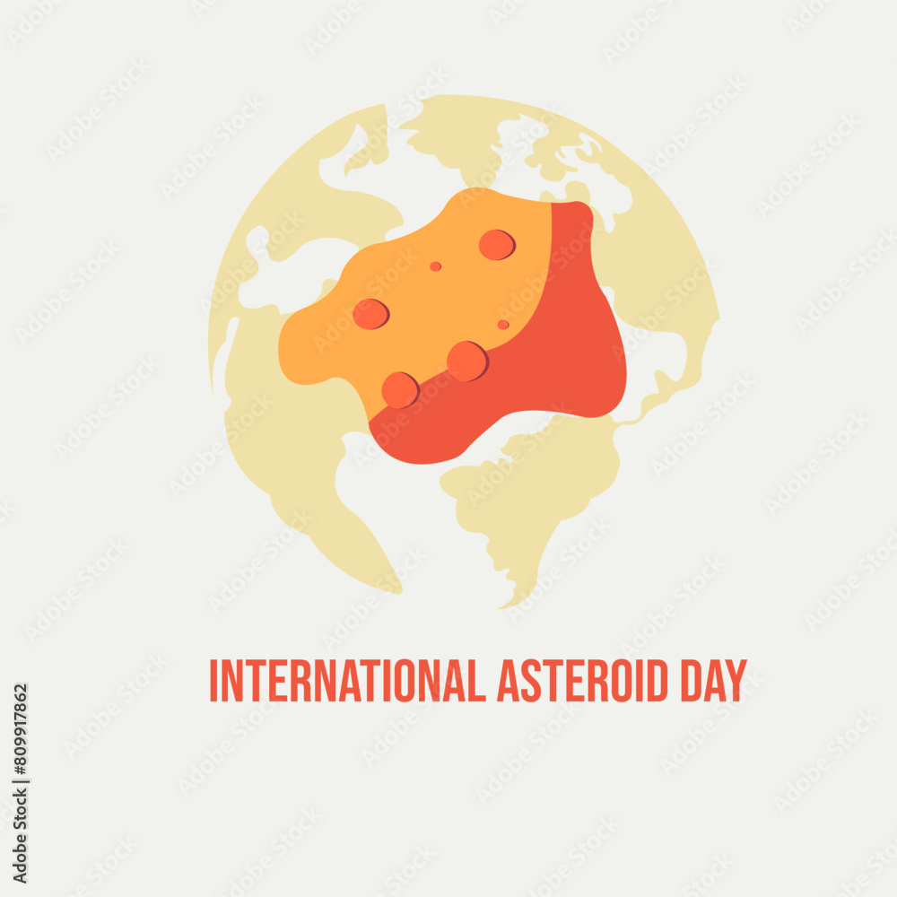vector graphic of International Asteroid Day good for national International Asteroid Day celebration. flat design. flyer design.flat illustration. vector graphic of International Asteroid Day good for national International Asteroid Day celebration. flat design. flyer design.flat illustration.