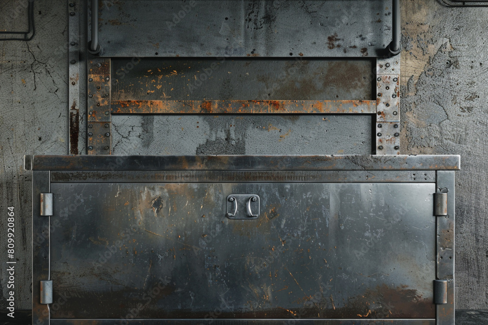 Industrial style podium metal textures robust 