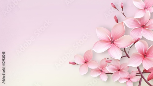 Design a series of greeting cards for Mothers Day utilizing the soft pink hues of frangipani flowers as a delicate background.