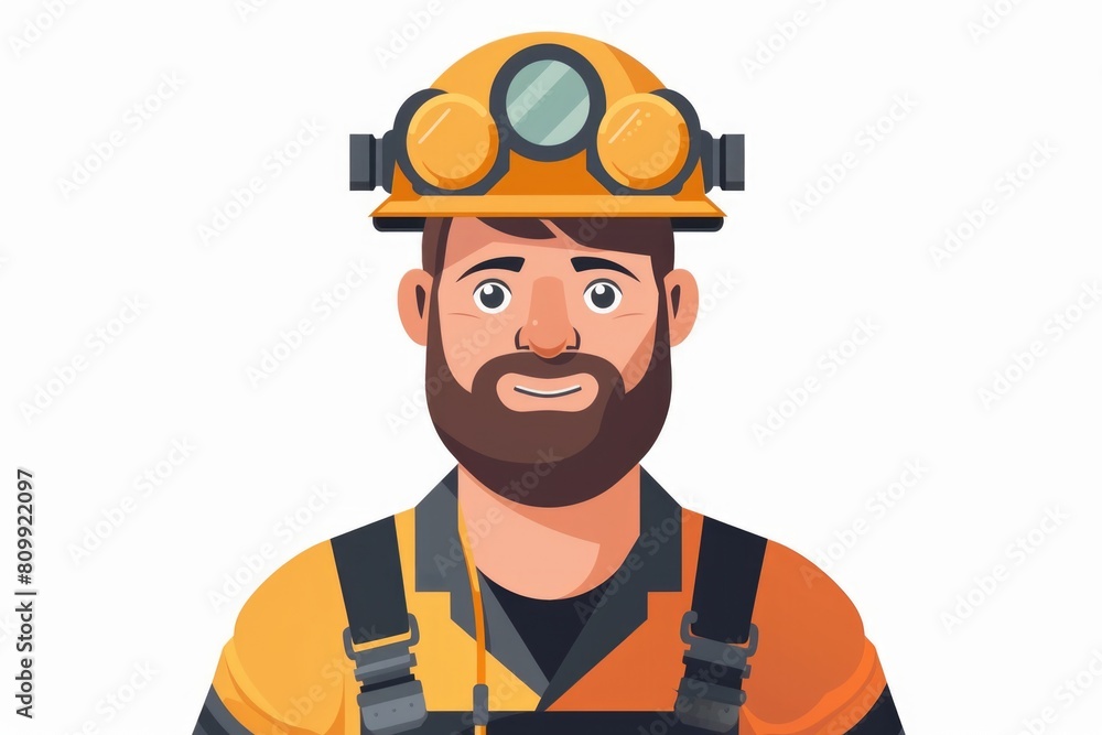 A man wearing a hard hat and overalls, suitable for construction industry projects A man wearing a hard hat and overalls, suitable for construction industry projects