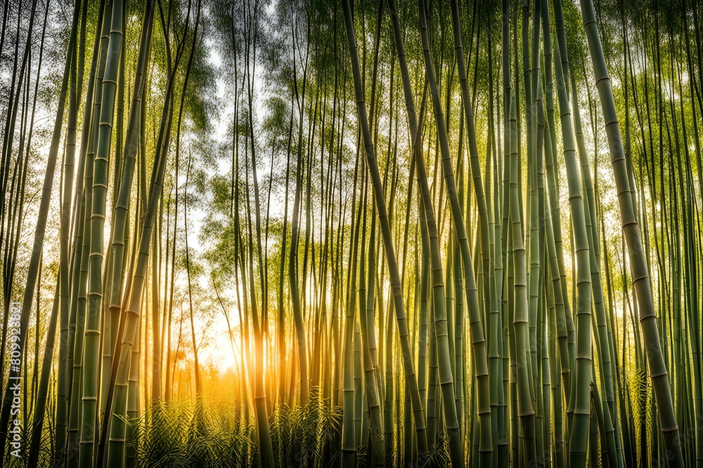 Fototapeta premium Bamboo in sunset