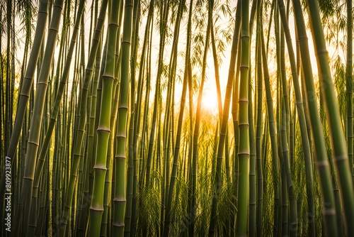 Bamboo in sunset