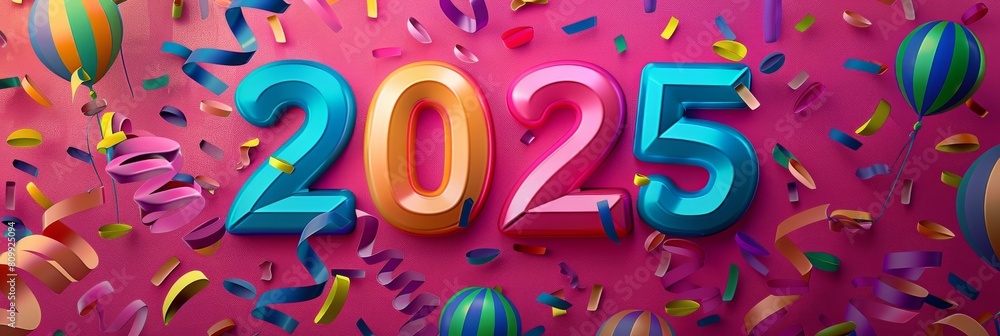 2025 New Year background, 2025 greeting card and logo design, happy celebrate banner, eve poster