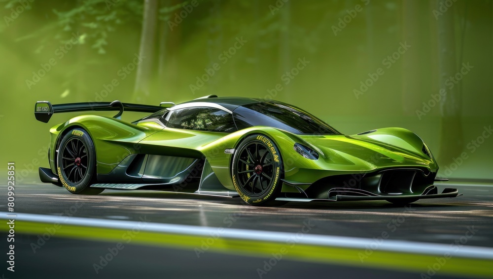 Showcase the dynamic agility of the hypercar as it maneuvers effortlessly, a symphony of power and grace against the vivid green backdrop. Showcase the dynamic agility of the hypercar as it maneuvers effortlessly, a symphony of power and grace against the vivid green backdrop.