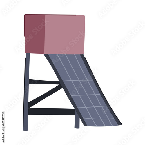sun solar water heater cartoon. thermal gas, heat collector, roof panel sun solar water heater sign. isolated symbol vector illustration