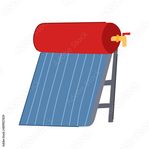 boiler solar water heater cartoon. tank hot, sun thermal, gas heat boiler solar water heater sign. isolated symbol vector illustration