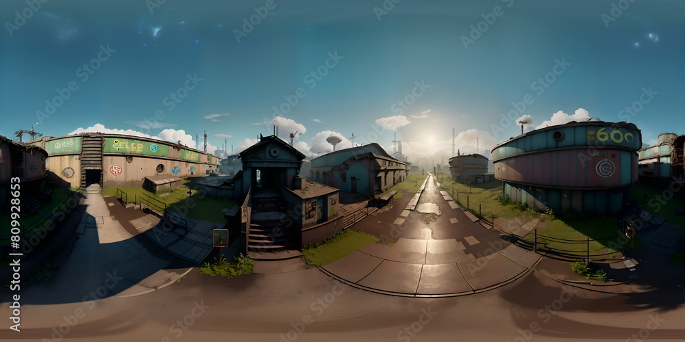 Fototapeta premium Post Apocalyptic Environment - Generative ai, üretken yapay zeka