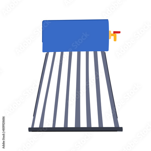 tank solar water heater cartoon. hot sun, thermal gas, heat collector tank solar water heater sign. isolated symbol vector illustration