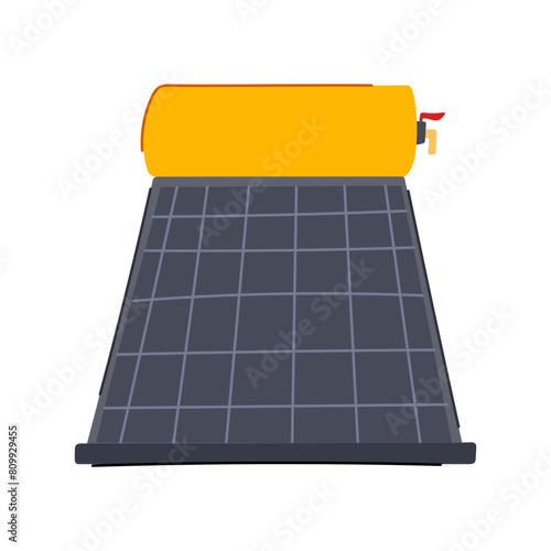 hot solar water heater cartoon. sun thermal, gas heat, collector roof hot solar water heater sign. isolated symbol vector illustration