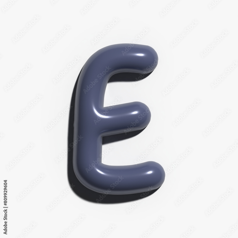 Fototapeta premium 3d type inflated alphabet letter E