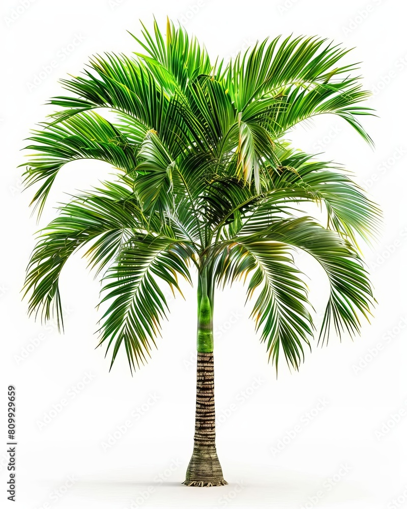 Fototapeta premium Photo of a realistic palm tree on a white background
