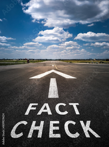 Fact Check written on a Runway photo