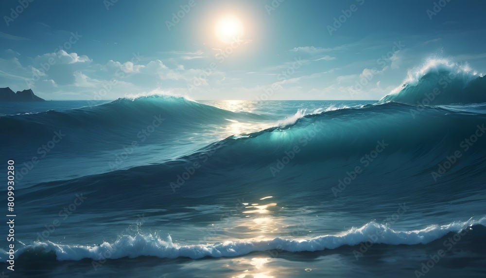ocean wave background create with ai
