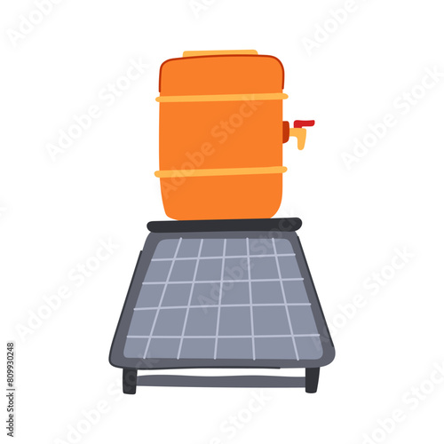 thermal solar water heater cartoon. gas heat, collector roof, panel home thermal solar water heater sign. isolated symbol vector illustration