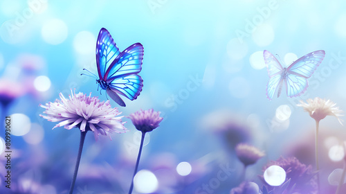 Mystical Butterfly in Vibrant Meadow & Glowing Wings, HD wallpaper