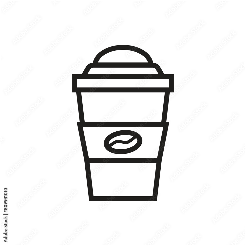 coffe paper cup vector icon line template coffe paper cup vector icon line template