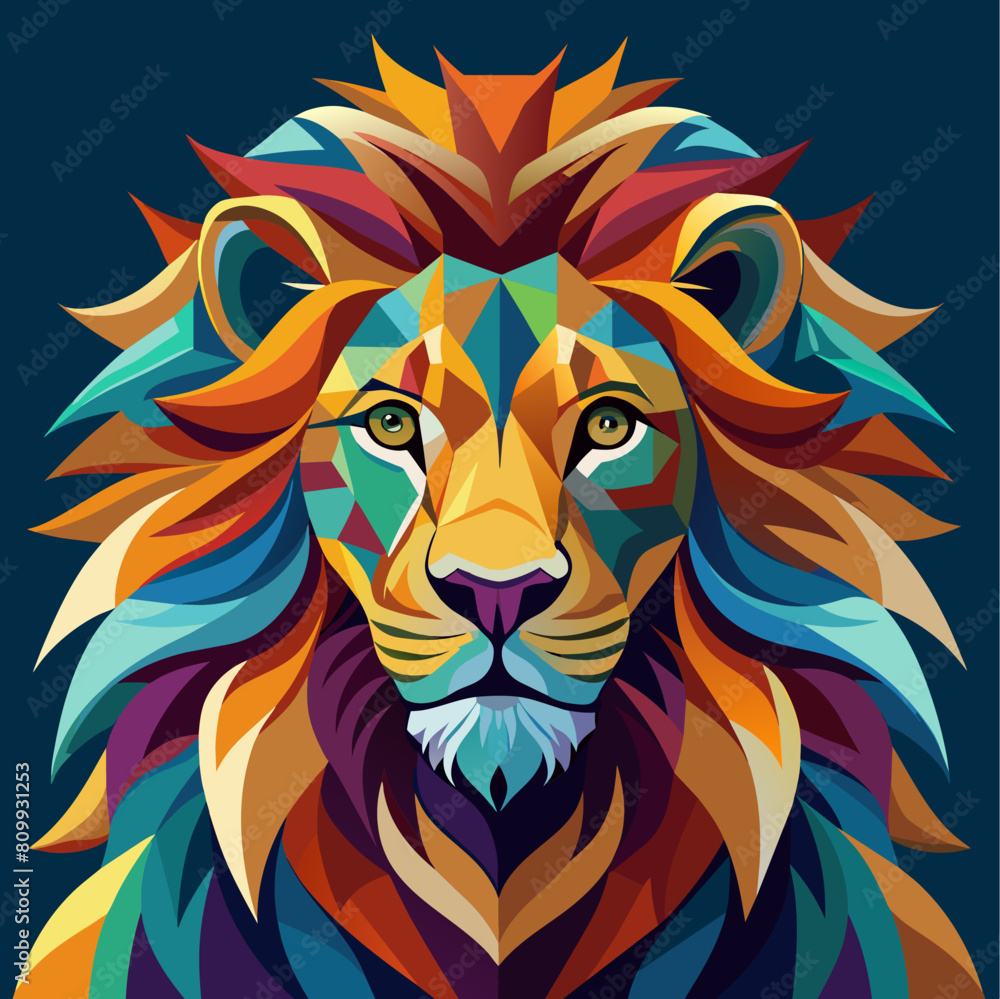Lion made of oil paint art Lion made of oil paint art