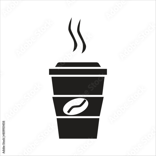 coffe paper cup vector icon line template