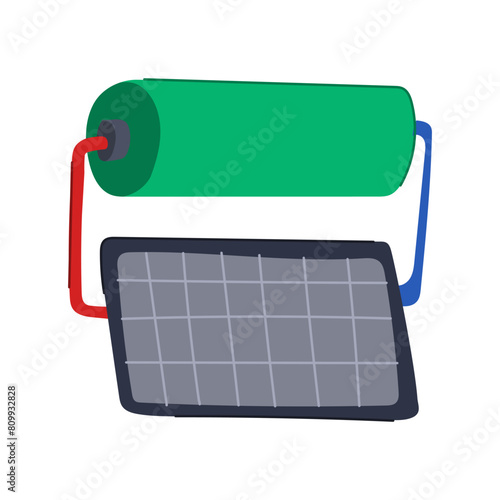 roof solar water heater cartoon. panel home, system house, repair electric roof solar water heater sign. isolated symbol vector illustration