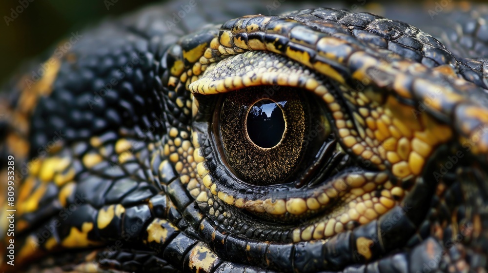 Up Close with the Aggressive Nile Monitor Lizard: Exotic Pet with Sharp Claws and Intense Stare 