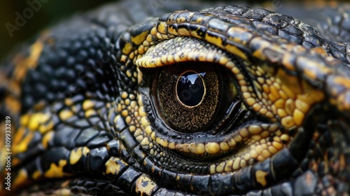 Up Close with the Aggressive Nile Monitor Lizard  Exotic Pet with Sharp Claws and Intense Stare 