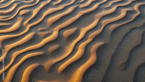 seamless bright yellow desert background, daytime sunlight shines on sand, light swirl curvy motion flowing abstract, ground realistic sand pattern