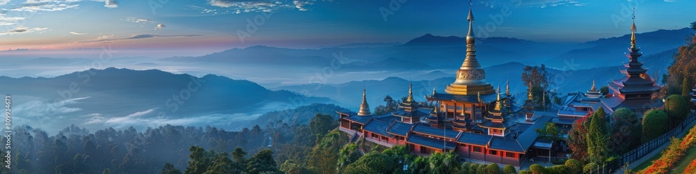 Serene Summit Retreat at Wat Phra That Doi Suthep s Golden Spires and Tranquil Courtyards Amidst