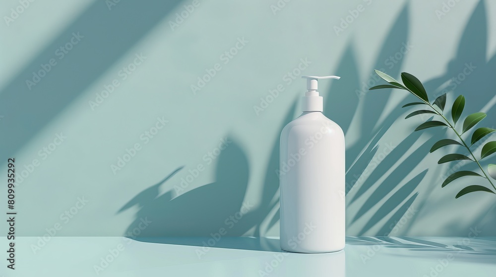 3D vector illustration of a shampoo bottle, designed as a blank mockup for cosmetic lotions, gels, soaps, and other bath products with a pump dispenser 3D vector illustration of a shampoo bottle, designed as a blank mockup for cosmetic lotions, gels, soaps, and other bath products with a pump dispenser