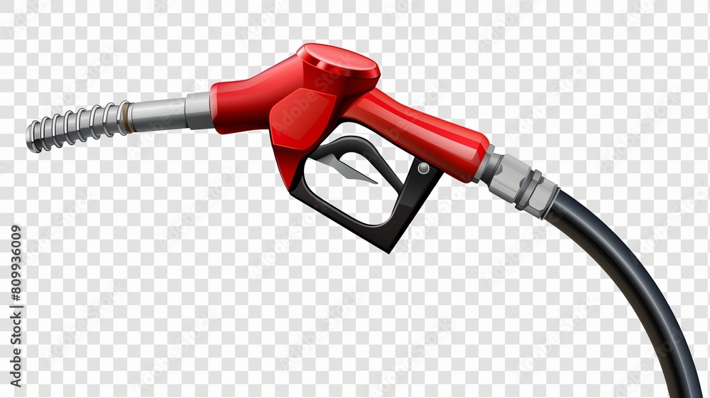 Artistic vector design of a fueling nozzle for gasoline, diesel, or gas, shown on a transparent background, exemplifying a fuel pump template Artistic vector design of a fueling nozzle for gasoline, diesel, or gas, shown on a transparent background, exemplifying a fuel pump template