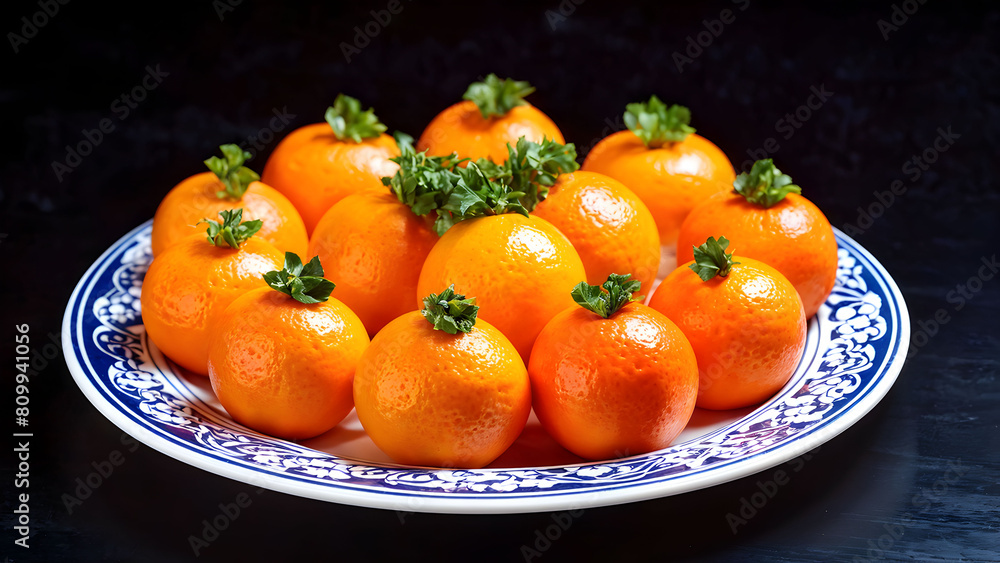 Clementines, mini suns on a ceramic dish. Clementines, mini suns on a ceramic dish.