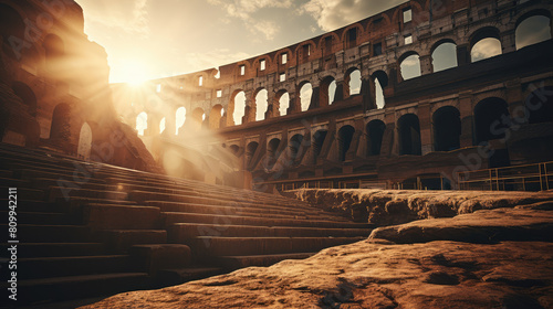 Majestic Sunrise at Ancient Colosseum Ruins