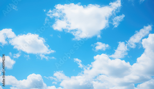 Picturesque Clear Blue Sky and White Clouds