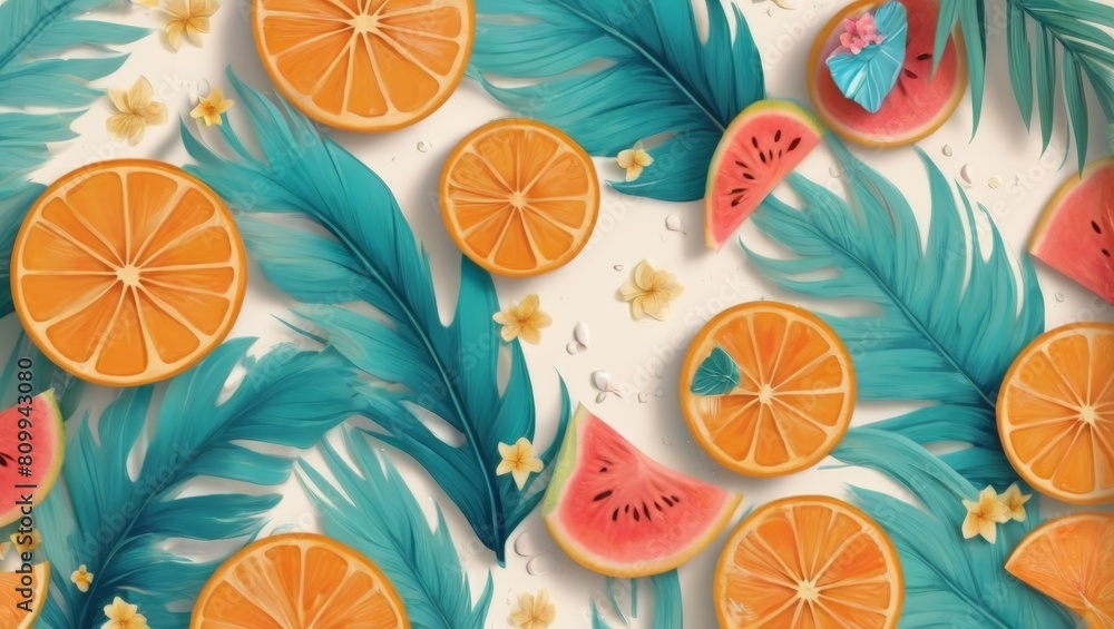 Ocean Breeze and Palm Trees Vector Background Suitable for Summer Banner Background Ocean Breeze and Palm Trees Vector Background Suitable for Summer Banner Background