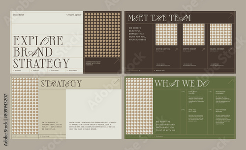 Business proposal template. Customizable layout design templates. Brand strategy design.