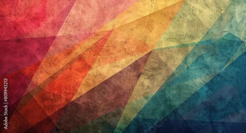 Muted Rainbow Geometric Art  Bold   Abstract Design with Subdued Rainbow Hues