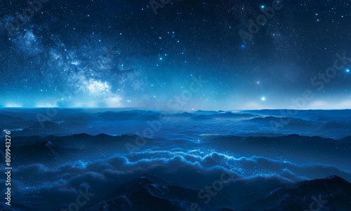 Starry Night over Distant Mountains